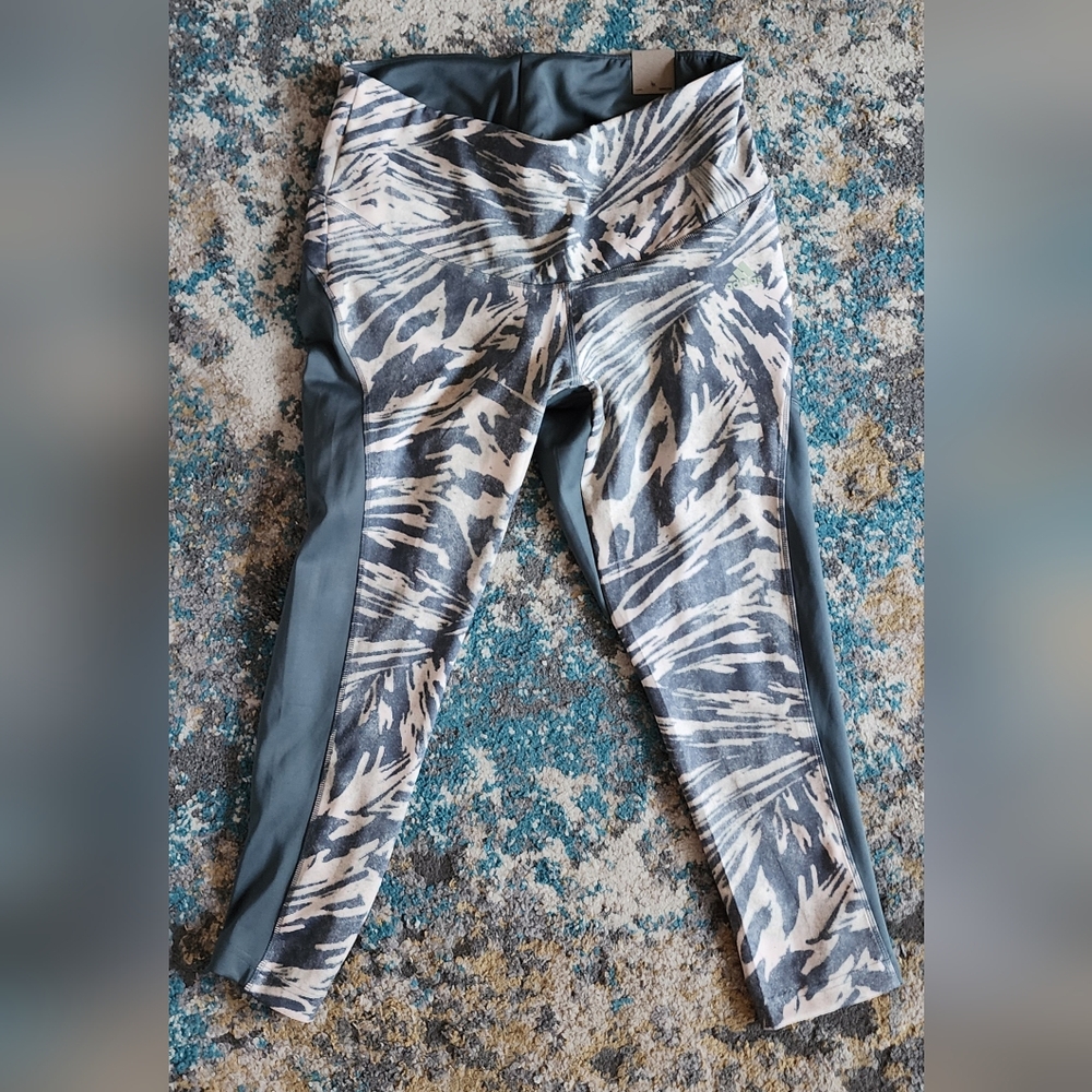 New Adidas x Zoe Saldana Aeroready Blue/Green 7/8 Training Leggings 2X - Picture 2 of 12